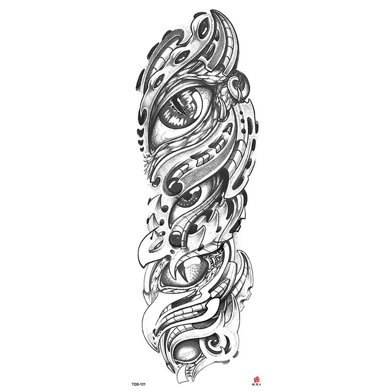 Waterdichte tattoo stickers voor de hele arm: Jezus, Maagd Maria, Kroon, Leeuw-ontwerp