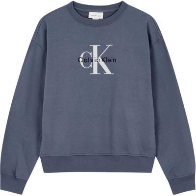 Loose Logo Letter Crew Neck Long Sleeve Sweatshirt Women Sweatshirt Dark-Blue 47B234G-FCG