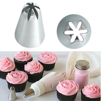 Stahl Kuchen Dekoration Cupcake Eiscreme Werkzeug Spritzbeutel Tüllen Backform Blume Tülle