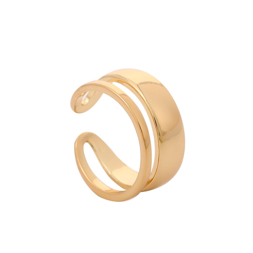 18K Open Minimalist Hollow Ring: Elegant, Versatile, High-End Design