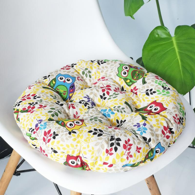Coarse Cloth Round Style Cotton and Linen Style Seat Cushion Home Circular Cushion Japanese Style Futon Cushion Decoration