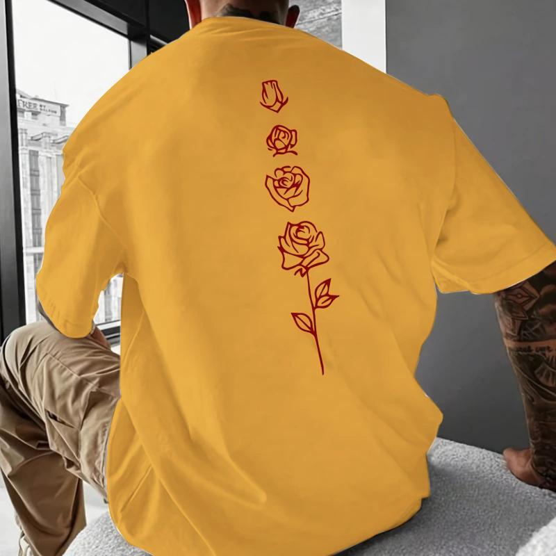 

2024 Новая мужская футболка с принтом 3D Rose, футболка большого размера для мужчин, летние повседневные футболки с коротким рукавом, простые модные мужские топы в стиле Харадзюку 4XL