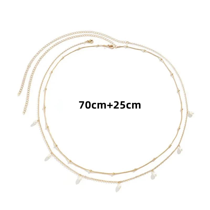 New Fashion Sexy Double Layer Pearl Chain for Women Waist Bead Belly Chain Belly Belt Summer Beach Body Jewelry Festival Gifts