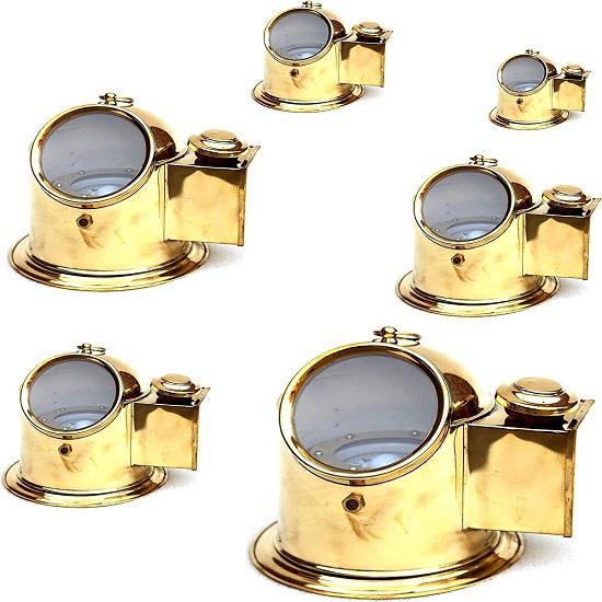 Nautischer Helm Kardanisch aufgehängter Kompass Glänzendes Messing