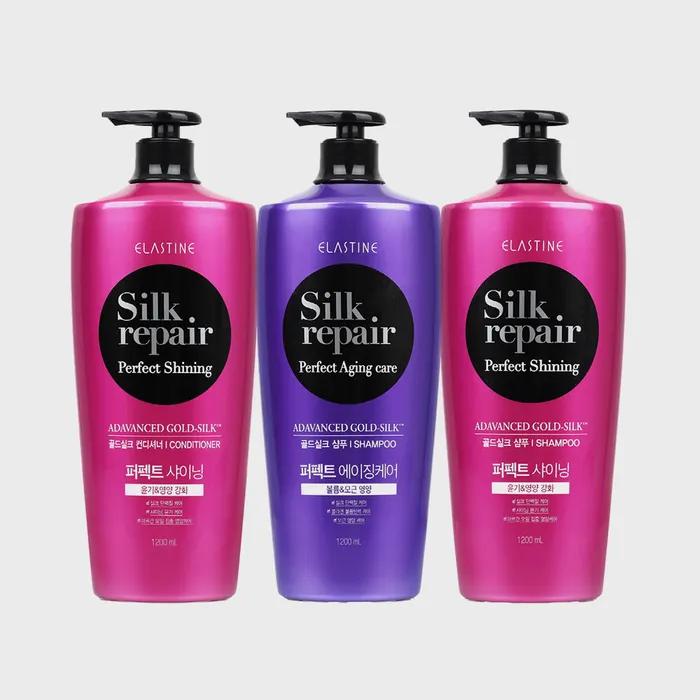 Elastine Silk Repair Perfect 1200ml (Szampon Nabłyszczający/Odżywka Nabłyszczająca/Szampon Przeciwstarzeniowy) X 2 Wybierz 1