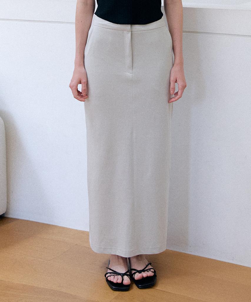 Meojiaenminggeul Ella Stretch Maxi Skirt (Greige)