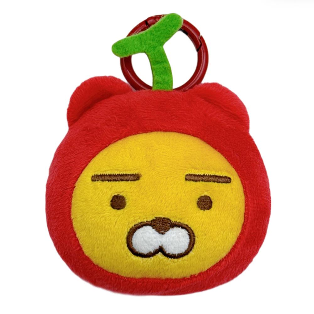 KAKAO FRIENDS Ryan Lion Fruit Plush Handheld Mirror & Bag Charm Keychain