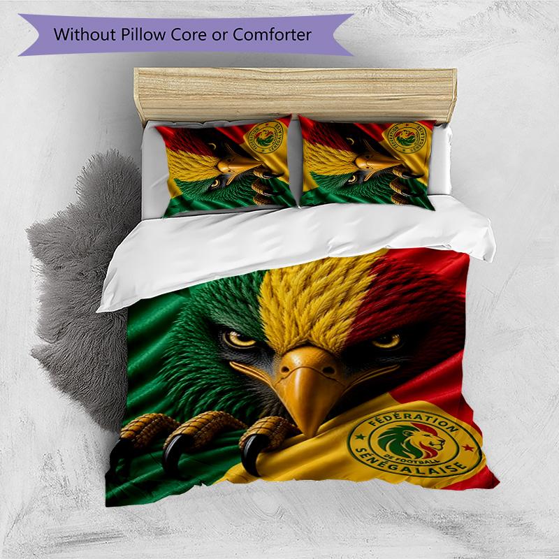 Senegal 3pcs Bedding Set Duvet Cover Closure Includes 1 Duvet Cover & 2 Pillowcases for All Seasons Bedroom Home Dorm Decor