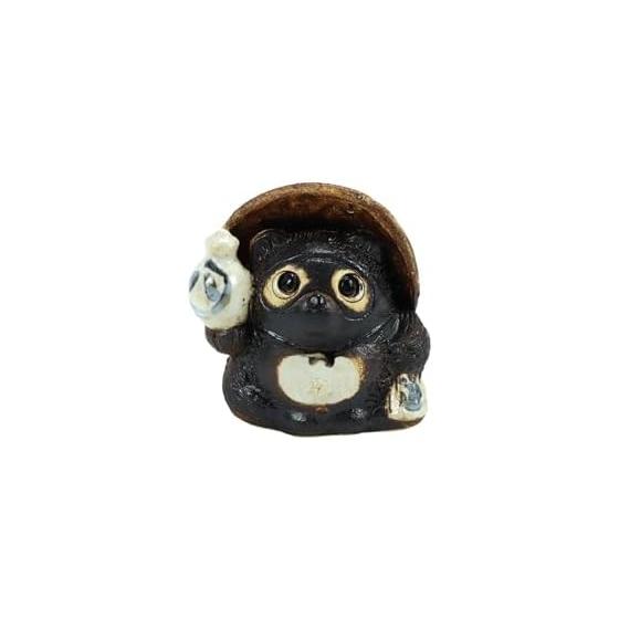 Tosato Shigaraki Ware mascot sake bottle raising raccoon dog No. 3 R208-03