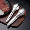 Restaurant Grade Food Tongs Stainless Steel Serving Tongs, Salad 8 Inch Metal for Cooking Fork Cake Bread, Buffet Catering Kitchen Tools