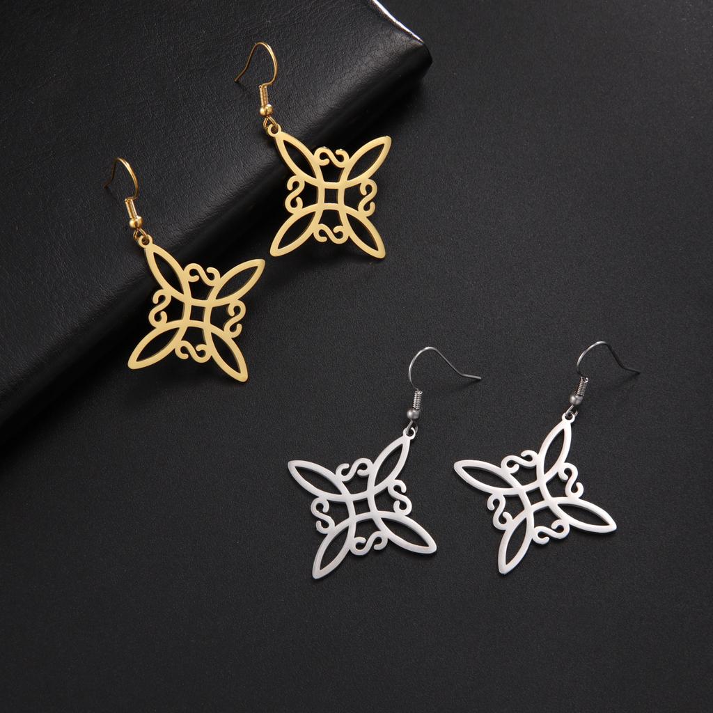 S-Shaped Tassel Pendant Titanium Steel Elegant Earrings For Women Versatile Minimalist Dangle Ear Accessories