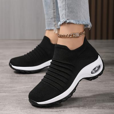 Damskie buty do chodzenia Skarpetkowe sneakersy Siateczkowe wsuwane Z poduszką powietrzną Dziewczęce Nowoczesny jazz taniec Łatwe buty Platformowe mokasyny 2089