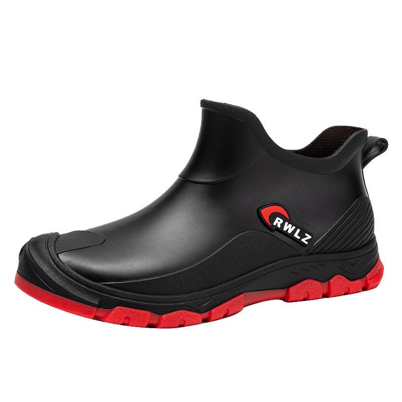 New Men's Rain Shoes Waterproof Rain Boots Non-slip Water Shoes Fashionable Low-top Wear-resistant Casual Rubber Shoes