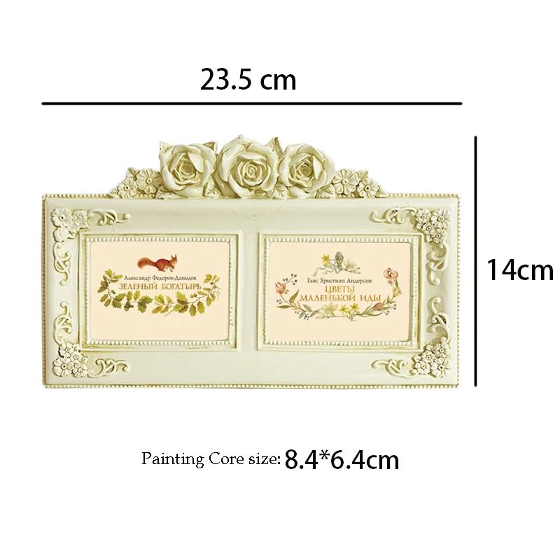 Vintage Ornaments European White Angel Embossed Resin Photo Frame Picture Frame Home Homestay Wall Decoration Pendant Gifts