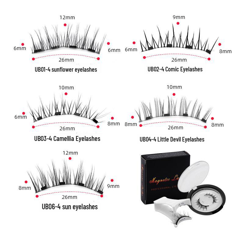 Little Devil Magnetische Sonnenblumen-Wimpern - Kleberfrei, Einfache 3-Schritt Natürliche Falsche Wimpern