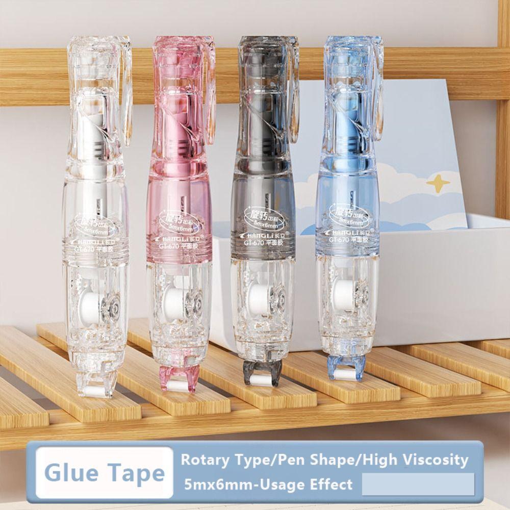 Pen Shape Glue Tape Rotary Type Dispensing Adhesive New Double-sided Adhesive Tape  School Office
