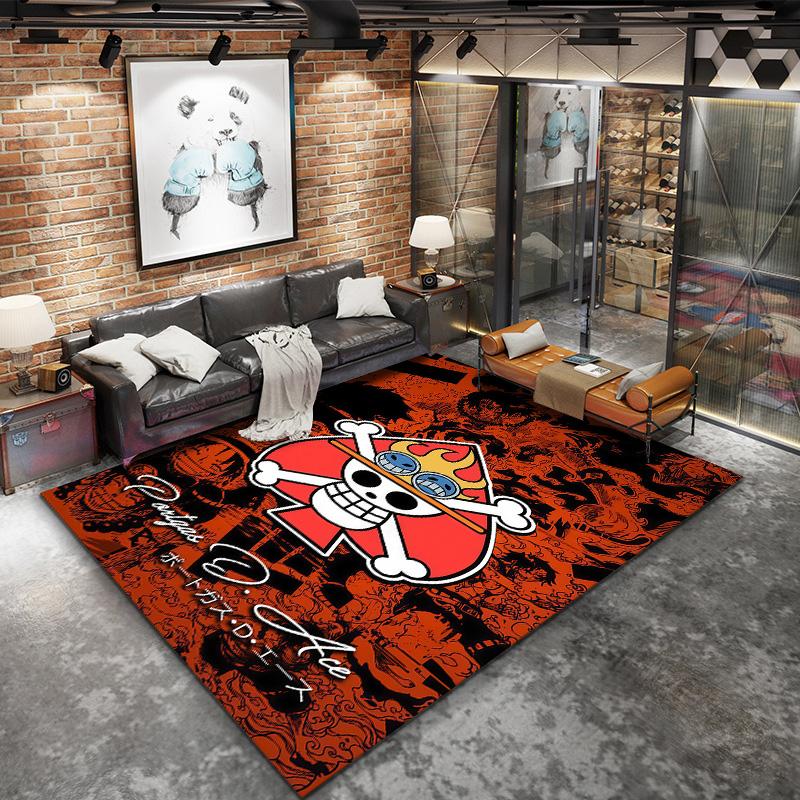 Tapis Tapis Tapis Pirates du Chapeau de Paille One Piece Pour Salon Chambre Maison Décoration de Canapé, Tapis de Sol Antidérapant pour Jouer aux Enfants