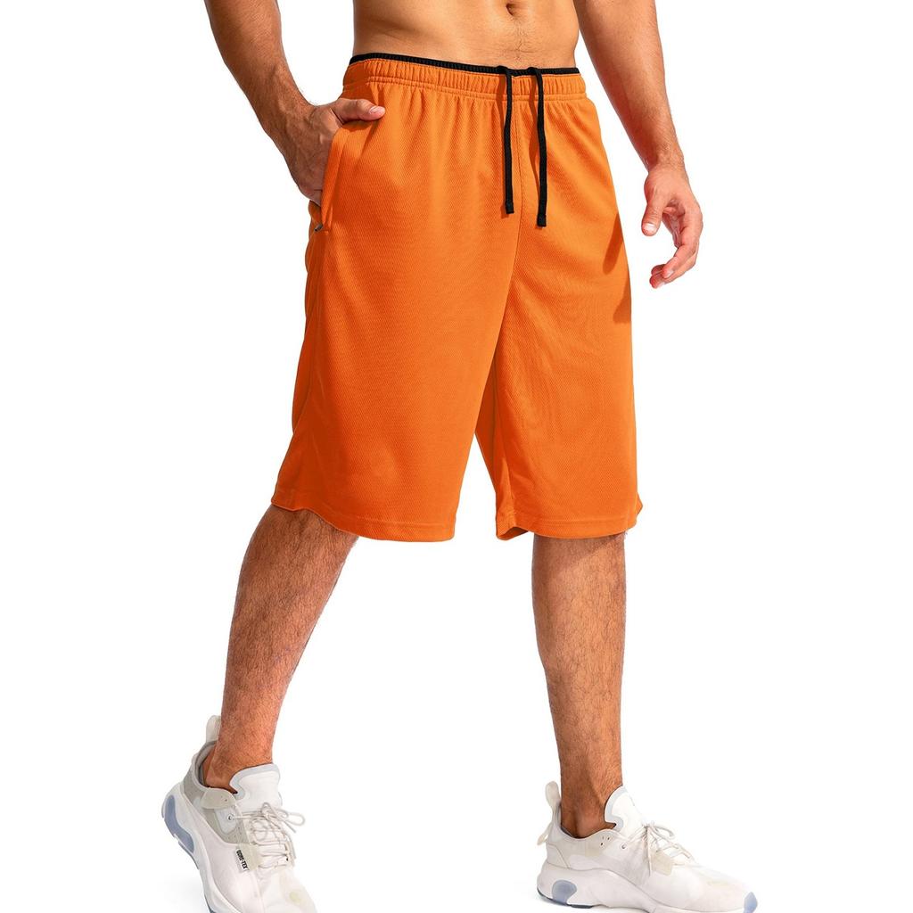 Men's Athletic Running Shorts with Zipper Pocket Lightweight Quick Dry Gym Shorts Casual Beachwear Five Inch Inseam