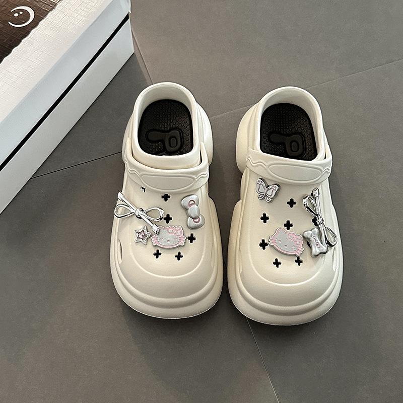 

Милые кукольные туфли с дырочками женские летние новинки пляжные нишевый дизайн сумка на голову тапки 40-41 белый