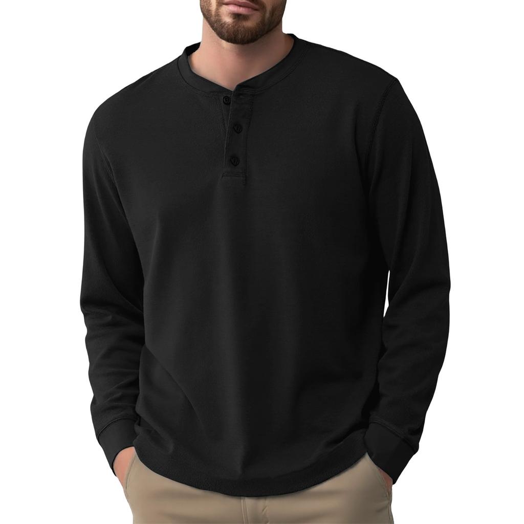 Men's Loose Casual Lapel Long-sleeved Top