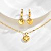 High Quality Heart Shape Earrings Necklace Set Gold Plated Love Earrings Necklaces Stainless Steel Set Jewelry Gift for Mother