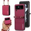 LC.IMEEKE L1 for Samsung Galaxy Z Flip3 5G Case Leather+PC Phone Cover with Straps Card Slots