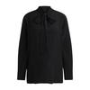 Womens/Ladies Tie Neck Long-Sleeved Blouse