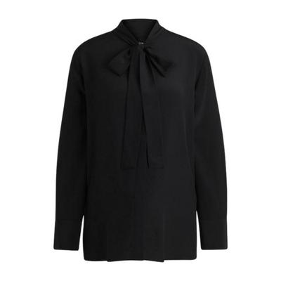 Womens/Ladies Tie Neck Long-Sleeved Blouse