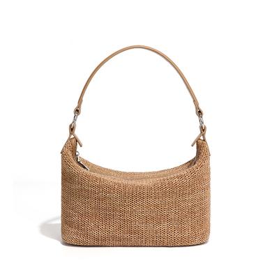 Simple and Fashionable Hand-held Lunch Box Bag, Fresh and Versatile Woven Women's Bag, Large-capacity Single-shoulder Underarm Bag for Commuting