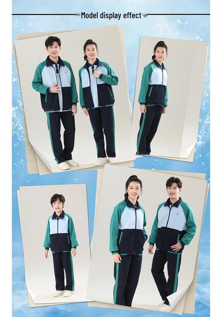 Qingyuan Schuluniformen - Cooles Sorona-Gewebe, Antibakteriell & Feuchtigkeitsableitend, Kurzarm & Shorts für Jungen & Mädchen.