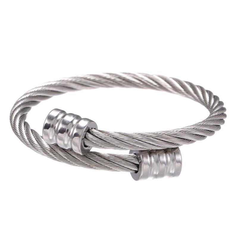 Crystal Geometric Bangle For Men And Women Stainless Steel Summer Fashion Accessories ZJ3014