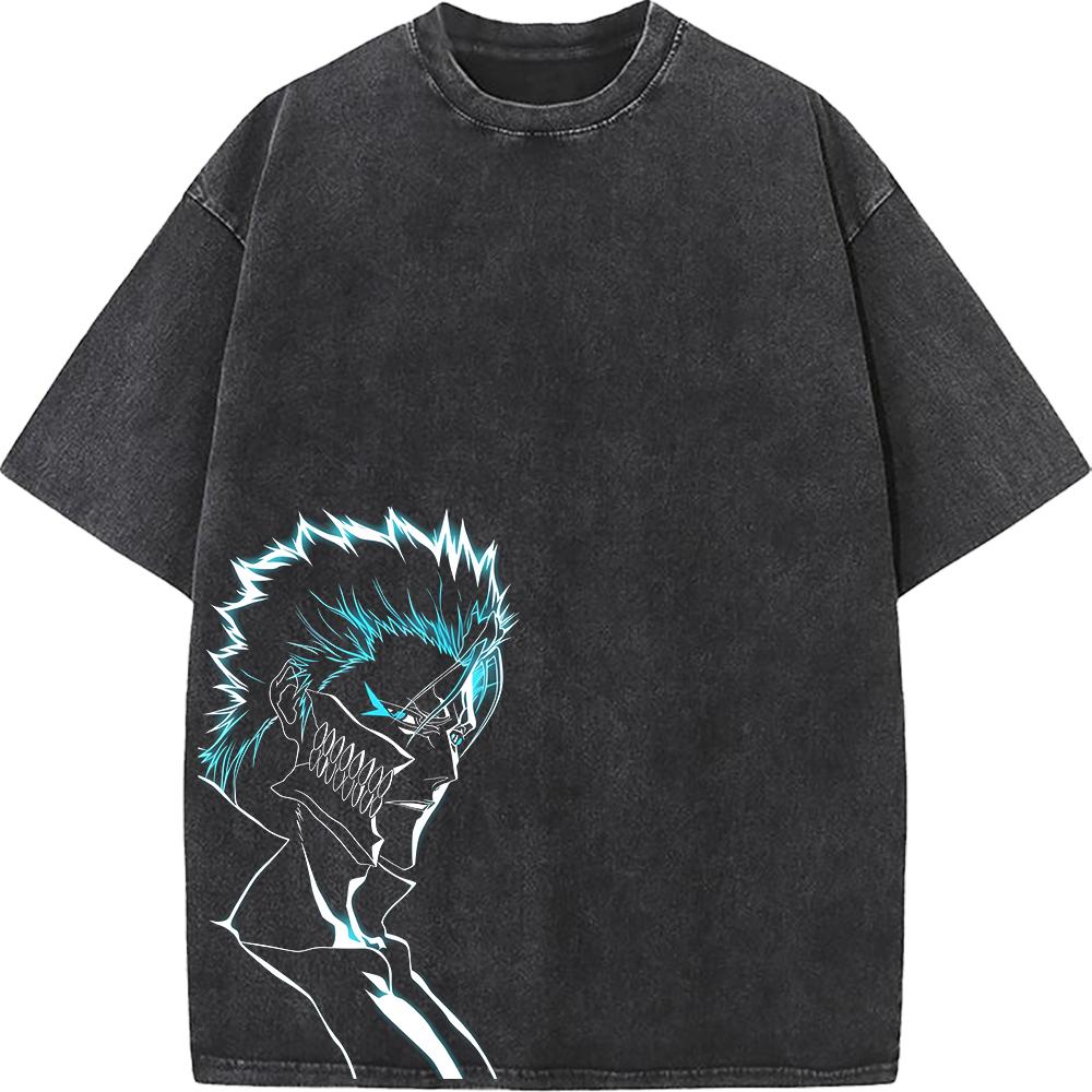 

Classic Hotblooded Anime BLEACH Graphic Print TShirts Men Women Vintage Washed Casual Oversized Top Cotton Solf Summer New Tee S