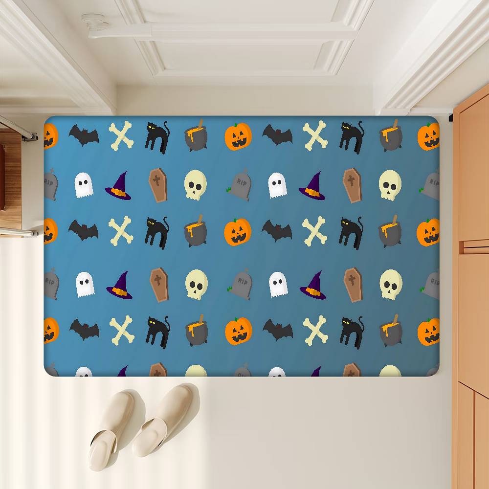Halloween Cartoon Patterns Hallway Carpet Retro Multiple Choice Living Room Kitchen Rug Non-Slip Welcome Rug