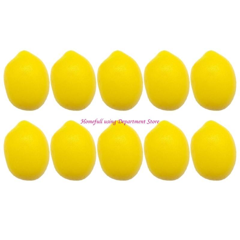 10Pcs Artificial Lemon Realistic Simulation Lemon Fruit Foam Lemon for Display