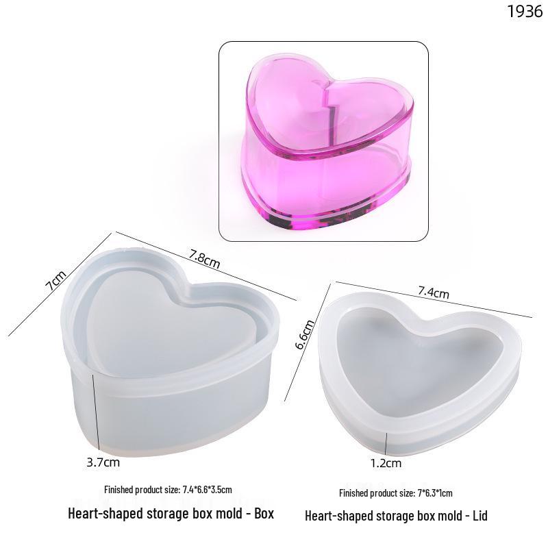 

Шестиугольная силиконовая форма в форме сердца для DIY-хранилища из эпоксидной смолы с кристаллами