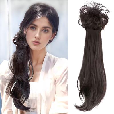 Synthetischer Krallenclip Pferdeschwanz Weiblich Einteilig Lange Welle Tiefer Zopf Frisur Für Frauen Neuer Chinesischer Stil Pferdeschwanz Perücke