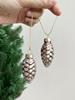 Glass Pine Cones Acorns Christmas Tree Ornaments Glass Small Christmas Tree Toys Set Pine Cones New Year Decoration Navidad2024