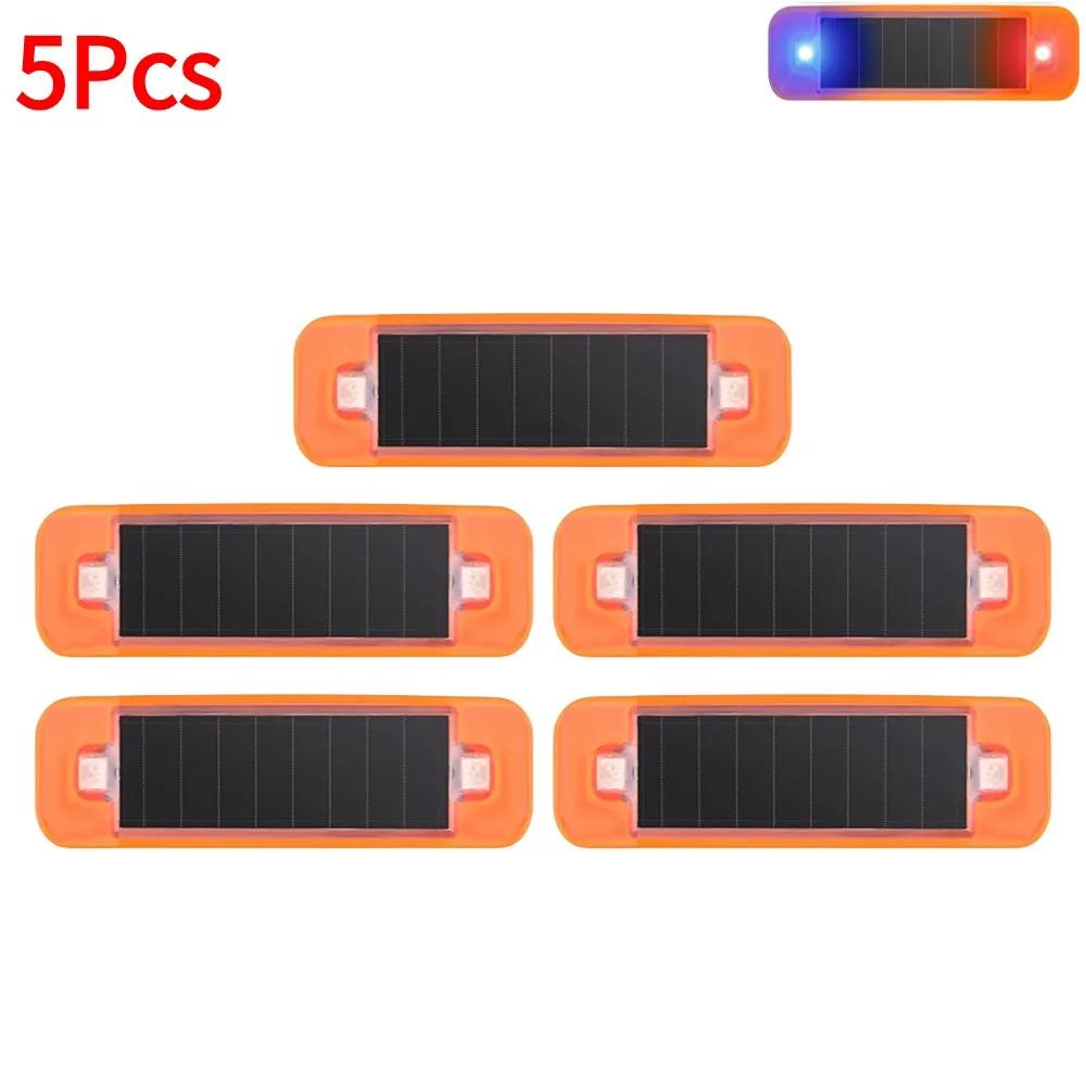 Car Solar LED Warning Light Night Ride for Motorcycle Electric Vehicle Bicycle Tail Light Anti-rear Strobe Warning Light 1-10Pcs