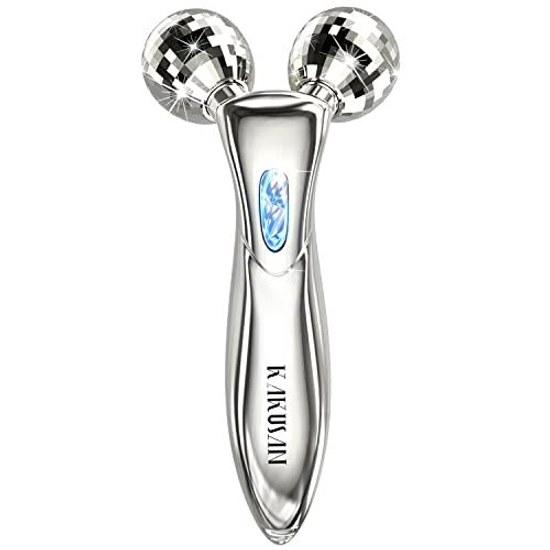 Version Beauty Roller Facial Face Body Small Y-Shaped Microcurrent Weak Current Solar Panel 3D Diamond Cut Massage Waterproof Unisex Mothers Day Gift