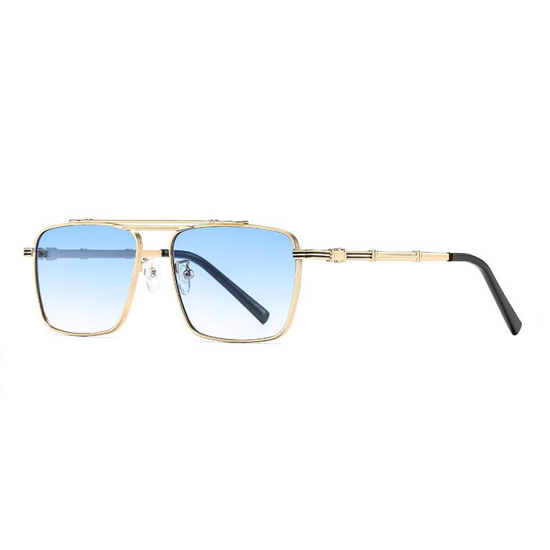 Retro Square Metal Sunglasses For Men Women Uv400 Protection Sunblock Outdoor Sport