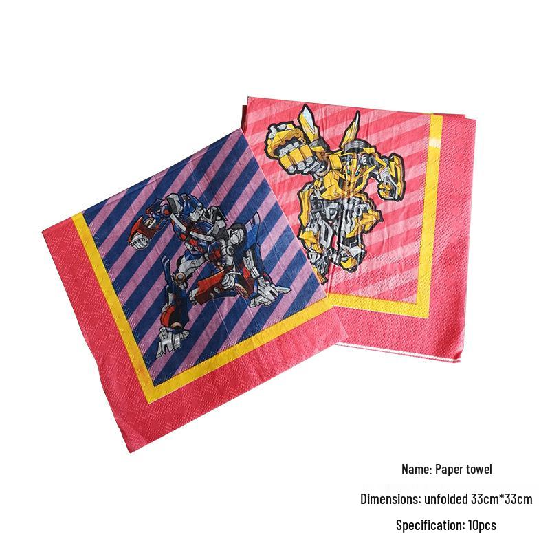 Transformers Bumblebee & Optimus Prime Kids Birthday Party Set: Cups, Plates, Banners, Tablecloth