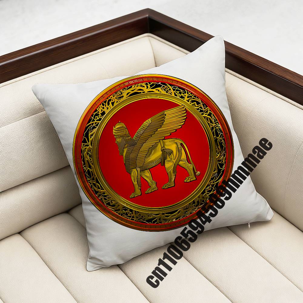 For Assyria Assyrian National Emblem Flag Throw Pillow Case Sham 45X45Cm 40X40Cm Square Car Pillowcase Pad Cushion Cover