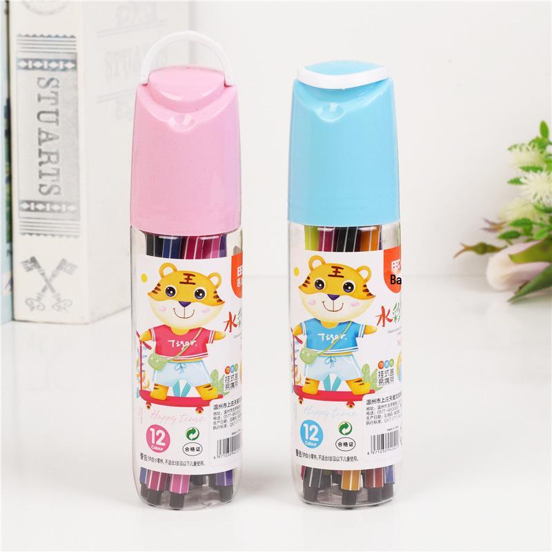 Watercolor Pen Set for Students - 12, 18, 24, 36 Colors - Ideal Back-to-School Gift for Kindergarten & Primary Kids' Drawing