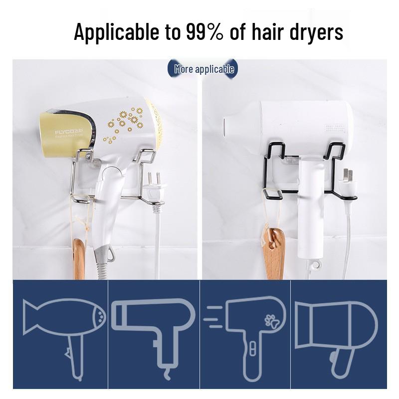 Wandmontierter Haartrocknerhalter aus Edelstahl ohne Bohren für das Badezimmer