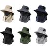 Sommer-Sonnenhüte UV-Schutz Outdoor Jagd Angelkappe für Männer Frauen Wandern Camping Visier Bucket Hat Neck Flap Fisherman Hat