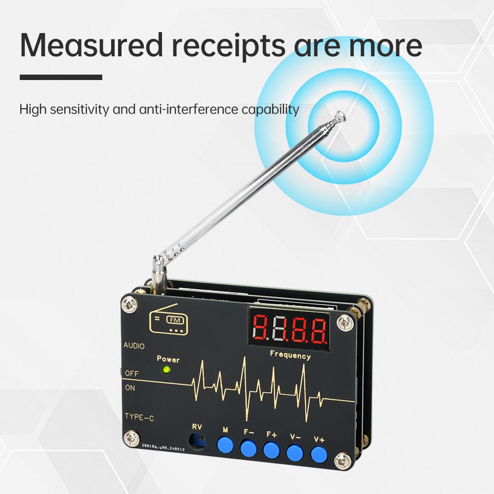 DC 5V RDA5807M FM Radio 87-180MHz DIY Electronic Kit with Digital Tube Display Electronics Projects Soldering Practice Kit