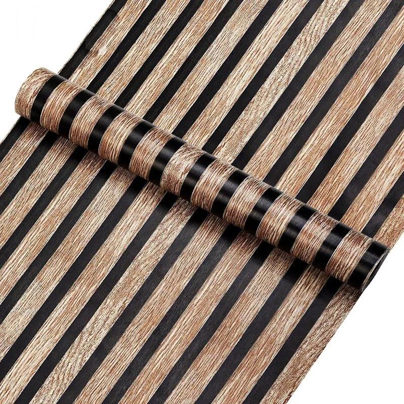 Peel and Stick Wallpaper Wood Plank Faux Wood Contact Paper Removable Self-Adhesive Vintage Wall Covering Prepasted Decorative S