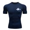Graphic Print Short Sleeve Compression Shirt for Men Summer Athletic Quick Dry T-shirts Tops Gym Workout Running Training Tees