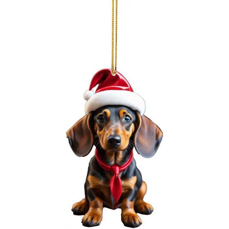 Hanging Pendant Car Xmas Tree Ornament Dog Ornaments Hanging Dog Hanging Pendant For Pet Lovers Christmas Seasonal Display