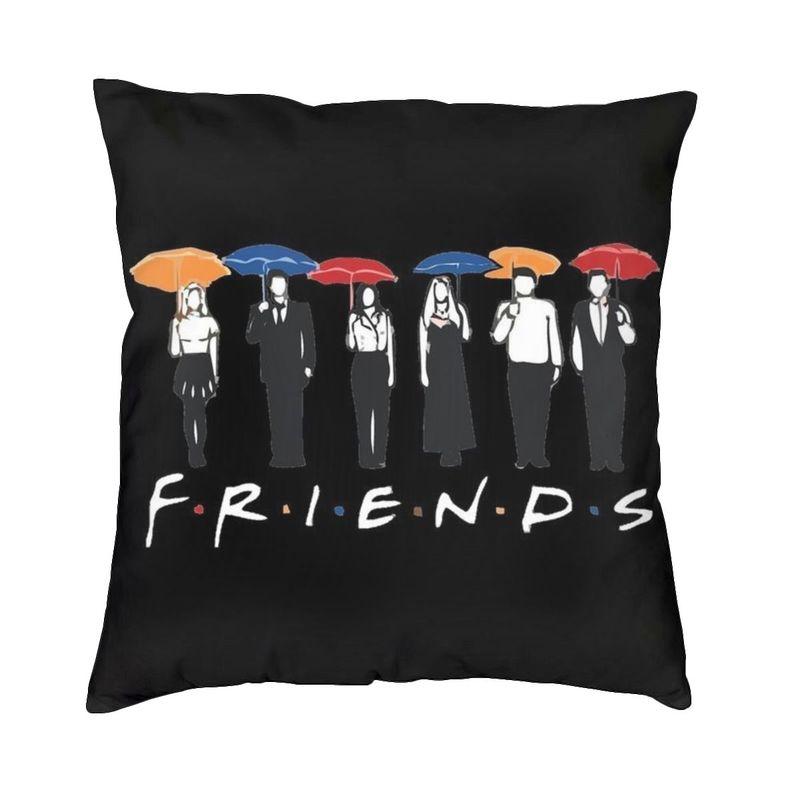 

Nordic Style Vintage Friends Symbol Collage Throw Pillow Case Decoration Custom Square TV Show Cushion Cover 45x45cm Pillowcover 30x30cm 12x12in